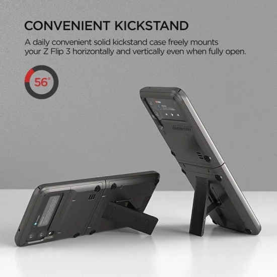 Cover Samsung Z Flip 3 Quick stand Active Case Vrs Design - Black